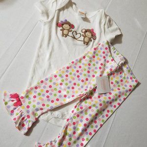 Gymboree Brand New Baby Little Monkey NWT 12-18 month Pants, Outlet Bodysuit NWT